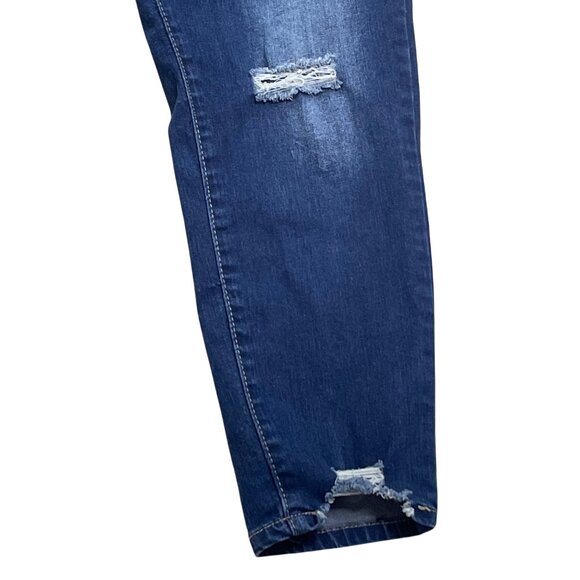 Royalty For Me Womens Size 12 Factory Distressed Denim Blue Jeans u - Picture 6 of 9